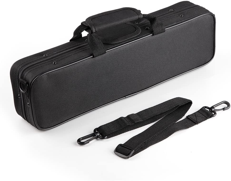 [🇺🇸🇨🇦]Vangoa Flute Case Carrying Bag Waterproof Lightweight for 16  Holes Flute C Foot with Adjustable Shoulder Strap and Exterior Pocket