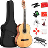 Vangoa Classical Guitar, 39 Inch Nylon String Guitar Classical, Full Size Beginner Spanish Guitar With Spruce Top And Sapele Back, Bundle for Gig Bag, Pedal, Guitar Tuner, Strap, Capo, Spare Strings