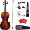 Vangoa Violin 3/4 Size Set Fiddle, Handcrafted Three Quarters Starter Acoustic Violins Kit with Side Solid Wood Board, Lightweight Hard Case for Beginners, Students, Child, Kids, Adults, Right Handed