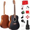 Vangoa Acoustic Guitar Beginners Set, 41 In Full Size 6 Steel String Dreadnought Acustica Guitarra Kit For Adults Teens Kids, Folk Guitars Starter Bundle w/Travel Gig Bag, Right-Handed, Matte Black