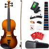 Vangoa Violin 1/4 Size Set Fiddle Outfit, Handcrafted Quarter Starter Acoustic Violins Kit with Solid Wood Side Board Lightweight Hard Case for Beginners Students, Child, Kids, Adults, Right Handed