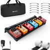 Vangoa Guitar Pedal Board with Built in Power Supply Board 9V/12V/18V for 5-6 Pedals Aluminium Alloy Portable Folding Powered Guitar Pedalboard with Carry Bag, Pedal Cables, Small