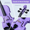 Vangoa 4/4 Full Size Violin Set for Beginners, Entry-level Fiddle Kit for Kids, Adults, Girls, Complete Starter Accessories Bundle with Rubber Muter, Purple