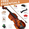 Vangoa Violin 3/4 Size Set Fiddle, Handcrafted Three Quarters Starter Acoustic Violins Kit with Side Solid Wood Board, Lightweight Hard Case for Beginners, Students, Child, Kids, Adults, Right Handed