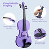 Vangoa 4/4 Full Size Violin Set for Beginners, Entry-level Fiddle Kit for Kids, Adults, Girls, Complete Starter Accessories Bundle with Rubber Muter, Purple