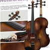 Vangoa Solid Wood Violin 4/4 Full Size Set Fiddle Handmade Varnish, Handcrafted Four by Four Starter Acoustic Violins Kit with Lightweight Hard Case for Beginners, Teens, Adults, Right Handed