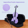 Vangoa 4/4 Full Size Violin Set for Beginners, Entry-level Fiddle Kit for Kids, Adults, Girls, Complete Starter Accessories Bundle with Rubber Muter, Purple