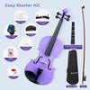 Vangoa 4/4 Full Size Violin Set for Beginners, Entry-level Fiddle Kit for Kids, Adults, Girls, Complete Starter Accessories Bundle with Rubber Muter, Purple