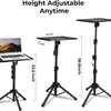 Projector Stand Tripod Vangoa Laptop Tripod Stand Adjustable Height 23.6 to 62in with Mouse Tray Phone Holder Violin Hanger Multifunctional Stand for Home, Office, Stage, Studio, DJ Racks Holder Mount
