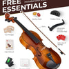 Vangoa Violin 4/4 Full Size Set Fiddle, Handcrafted Starter Acoustic Violins Kit with Solid Wood Side Board, Lightweight Hard Case for Beginners, Teens, Child, Kids Age 12+, Adults, Right Handed