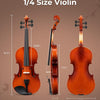 Vangoa Violin 1/4 Size For Kids Beginners Fiddle Set, Professional Quarter Starter Acoustic Violins For Novice Students Children, Child Violin Outfit W/Lightweight Hard Case, Muter, Glossy Antique