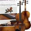 Vangoa Solid Wood Violin 4/4 Full Size Set Fiddle Tiger Pattern, Handcrafted Four by Four Starter Acoustic Violins Kit with Lightweight Hard Case for Beginners, Teens, Adults, Right Handed