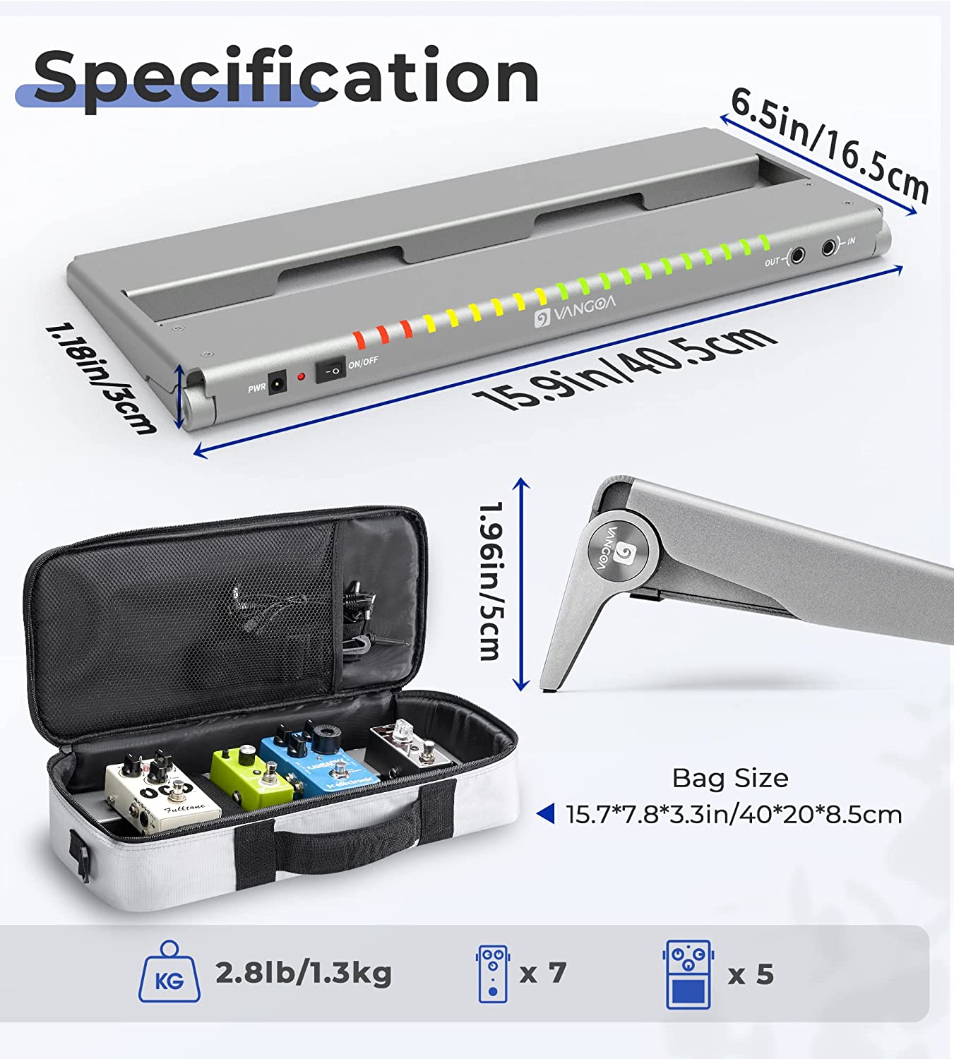 Vangoa VPPD-S Pedalboard with GENUINELY Isolated Power Supply, Beating Light Effects