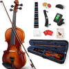 Vangoa Violin 1/4 Size Set Fiddle Outfit, Handcrafted Quarter Starter Acoustic Violins Kit with Solid Wood Side Board Lightweight Hard Case for Beginners Students, Child, Kids, Adults, Right Handed