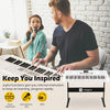 Vangoa Piano Keyboard for Beginners, VGK6101 61 Key Learning Keyboard Piano w/Lighted Keys, Electric Piano Keyboard with 600 Voices & 50 Demos, Stand/Microphone, USB, Record, Split for Students