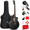 Vangoa Acoustic Electric Guitar Set for Beginner, 41-in Jumbo Cutaway Electric Guitars, Full-Size Acustica-Electrica Guitarra, Starter Bundle, Built-in 4-Band EQ, For Adult Youth, Right-Handed Black