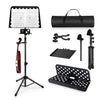 Vangoa Music Stand, Professional Portable Music Stand for Sheet Music with Violin Hanger, Folding Sheet Music Stand Music Instrument Stand with Carrying Bag, MD-3