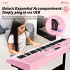 Vangoa VGK6101 Pink Piano Keyboard 61 Key, Electric Keyboard Kit Portable Music Keyboard for Kids Students with Microphone, 600 Tones, 400 Rhythms, 50 Demos, Gift for Beginners