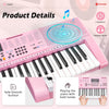 Vangoa VGK6101 Pink Piano Keyboard 61 Key, Electric Keyboard Kit Portable Music Keyboard for Kids Students with Microphone, 600 Tones, 400 Rhythms, 50 Demos, Gift for Beginners