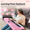 Vangoa VGK6101 Pink Piano Keyboard 61 Key, Electric Keyboard Kit Portable Music Keyboard for Kids Students with Microphone, 600 Tones, 400 Rhythms, 50 Demos, Gift for Beginners