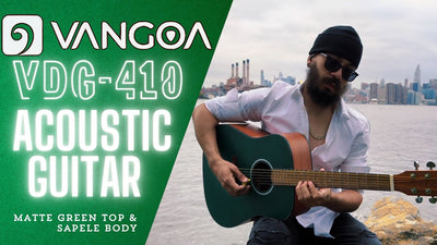 Vangoa VDG 410 Matte Green Top & Sapele Body Acoustic Guitar Demo