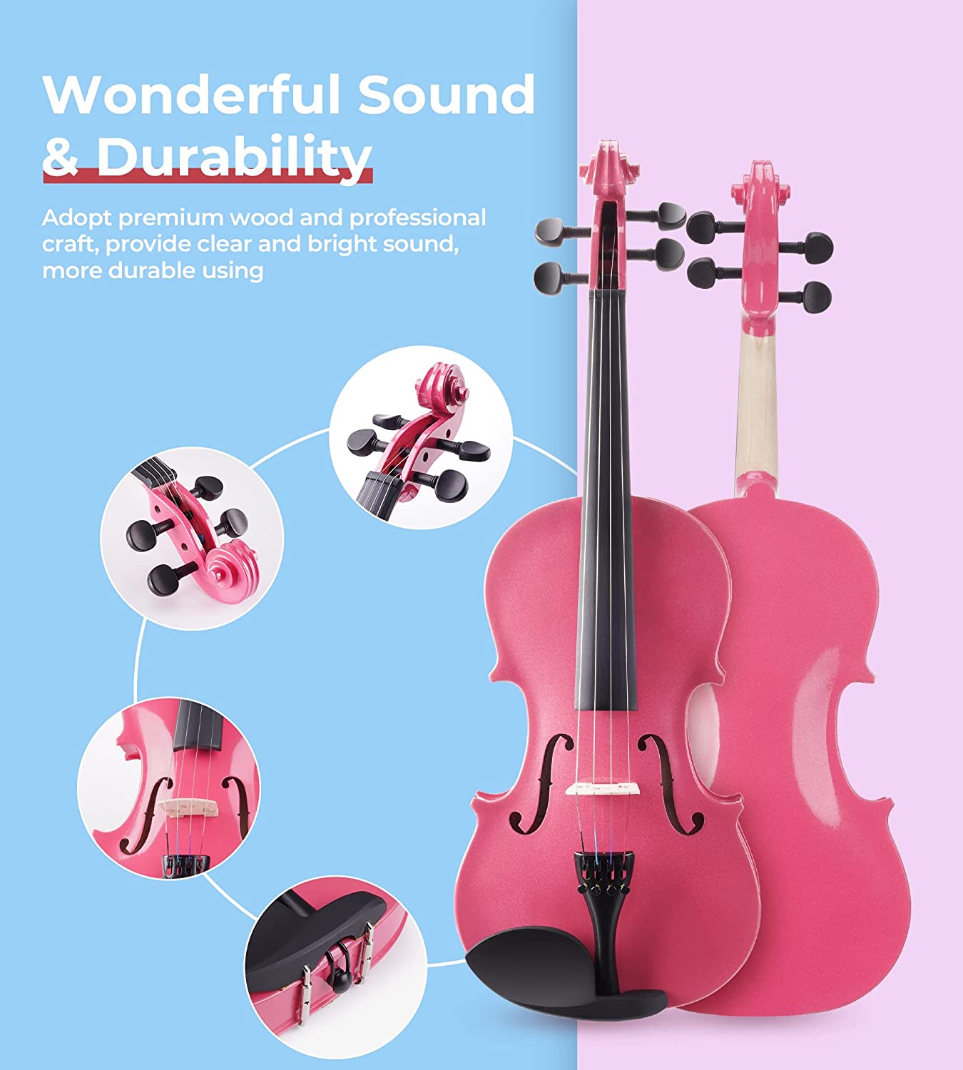 Q7-VS Mini Wireless Violin, Viola & Mandolin System - Applied