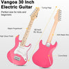 [ON SALE@🇩🇪🇫🇷🇮🇹🇪🇸][available on Amazon]Vangoa Kinder E-Gitarre, 30 Zoll Electric Guitar Starter Kit für Kinder Anfänger mit digitalem Stimmgerät, Kapodaster, Gurt, Saiten, Kabel, Plektren, Schraubenschlüssel Rosa