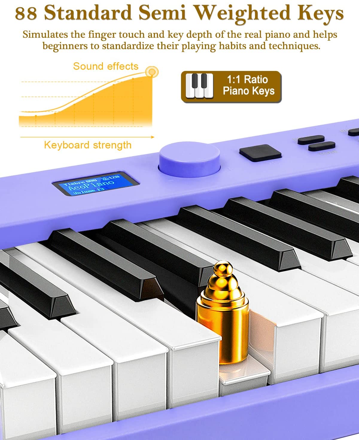 Clavier Piano 88 Touches Smart Portable Nigital Electronic Piano