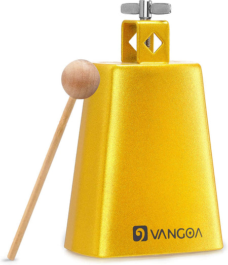 Soulmate Cowbell 7 inch Metal Steel Cow Bell Instrument Noise  Makers Cowbell Hand Percussion Cow Bells with Handle Stick for Drumset :  Musical Instruments