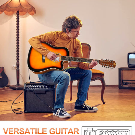 Vangoa Guitare acoustique pour gaucher - Taille complète - Pour gaucher -  Pour adultes et débutants - 104 cm - Noir : : Instruments de  musique, scène et studio